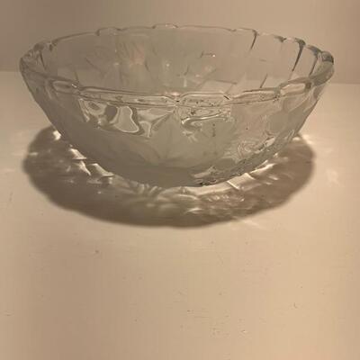 Crystal Bowl with Raised Frosted Flowers