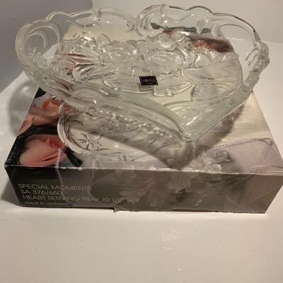 MIKASA, Heart shape Crystal Dish 