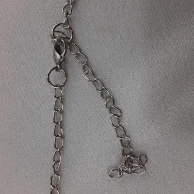Silvertone Big Pink Bead Necklace
