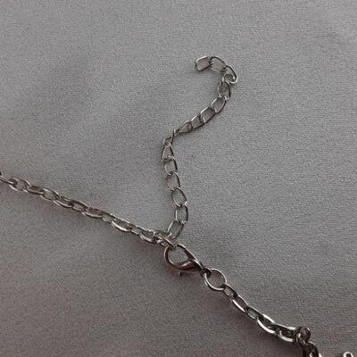 Silvertone Blue Beads Necklace