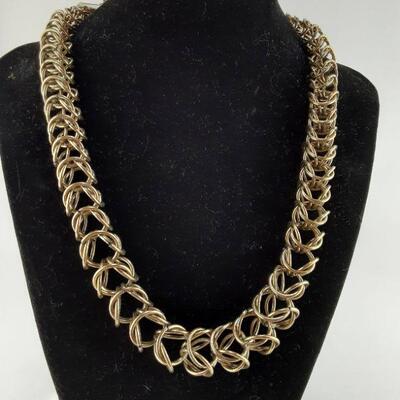Brassy Goldtone Large Chain Necklace