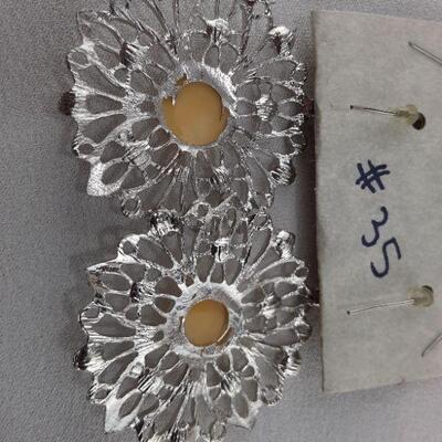 Yellow Center Flower Earrings