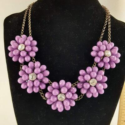 Big Purple Flowers Necklace