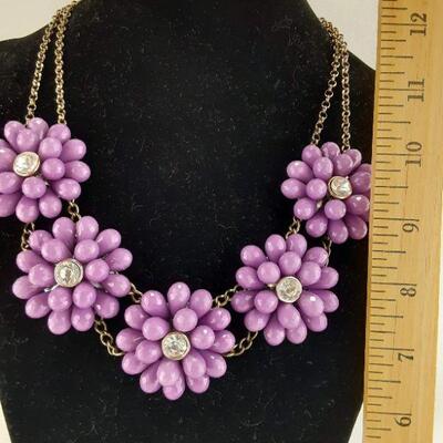 Big Purple Flowers Necklace