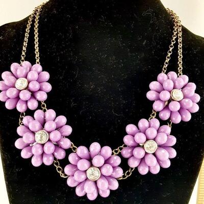 Big Purple Flowers Necklace