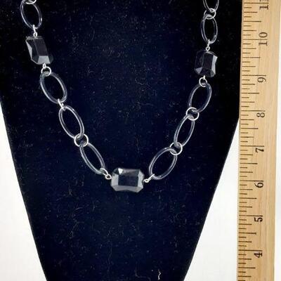 Black Acrylic Beads Necklace