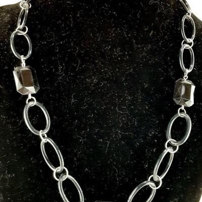 Black Acrylic Beads Necklace