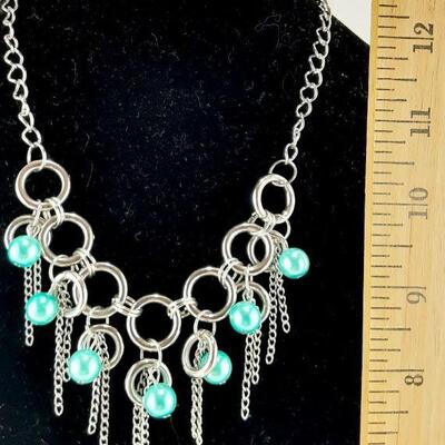 Turquoise Beads and Dangles Necklace