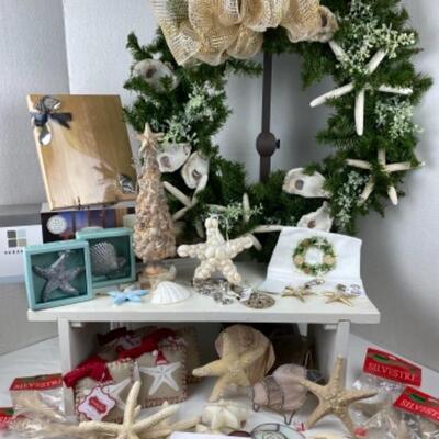 K - 103. Mariposa Ornaments & Oyster/Starfish Wreath