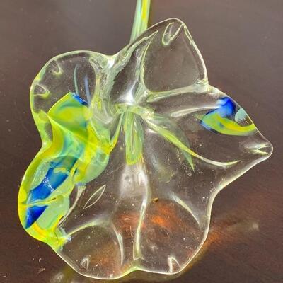 Blown glass flower with stem