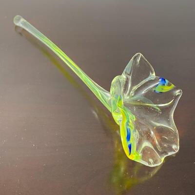 Blown glass flower with stem