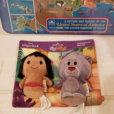 Lot 204: NEW United States Puzzle,  Jungle Book Itty Betty's & Stuffed Animal
