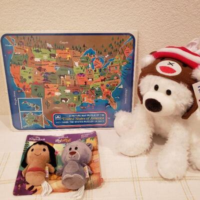 Lot 204: NEW United States Puzzle,  Jungle Book Itty Betty's & Stuffed Animal