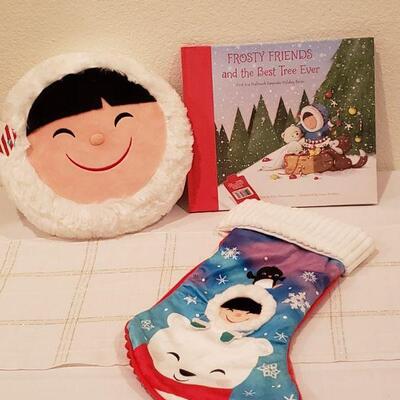 Lot 208: NEW Hallmark Frosty Friends  Book, Stocking & Plushie