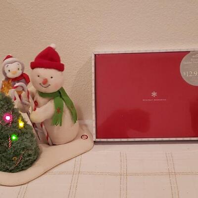 Lot 216: NEW Christmas Memories Book and Animated Snowman 