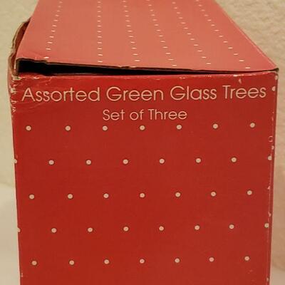 Lot 218: NEW/Old Stock Green Glass Trees