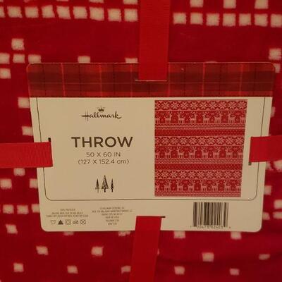 Lot 243: NEW Hallmark Holiday Throw and Slippers 
