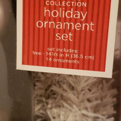 Lot 247: NEW Baby Girl Tabletop Christmas Tree/Decorations & Ribbon Rattle 