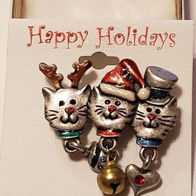 Lot 296: Cat Holiday Jewelry Lot
