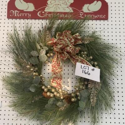 J 166 Wreath & Christmas Signs 