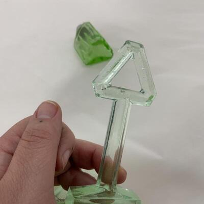 .127. Antique | Green Depression Glass | Triangle | Art Deco