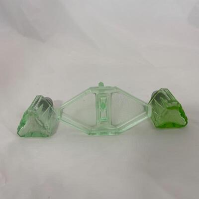 .127. Antique | Green Depression Glass | Triangle | Art Deco