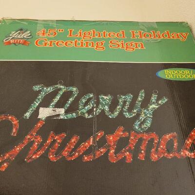 Lot 322: Merry Christmas 45" Wide Greeting Sign