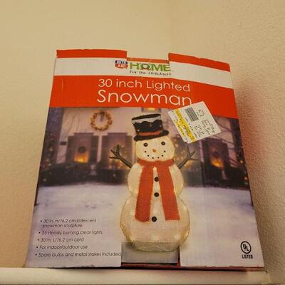 Lot 323: 30" Lighted Snowman NEW 