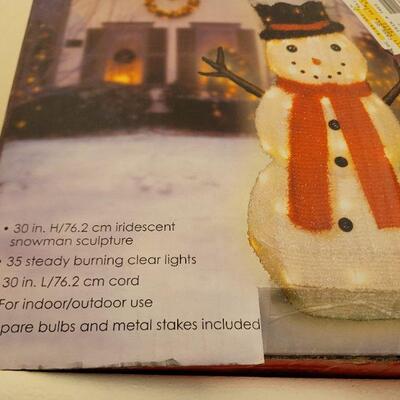 Lot 323: 30" Lighted Snowman NEW 