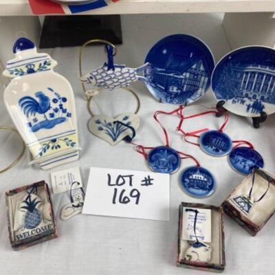 J - 169 Blue and White Holiday Pewter Lot 
