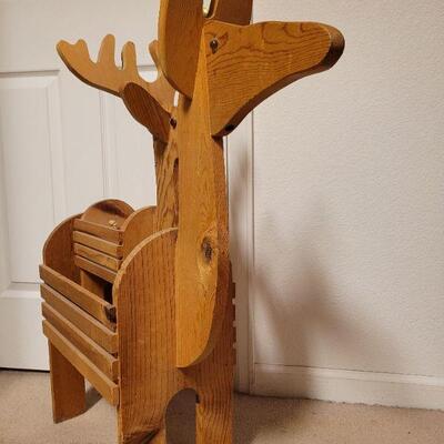 Lot 328: Wood Crafted Reindeer feat. RUDOLPH 
