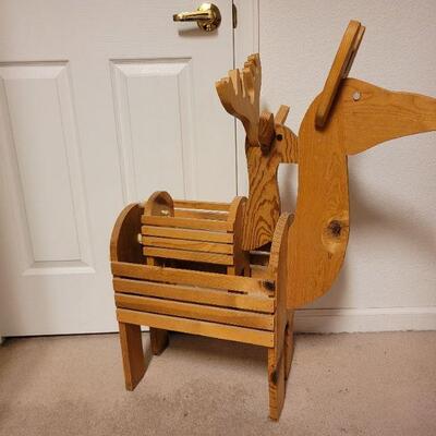Lot 328: Wood Crafted Reindeer feat. RUDOLPH 