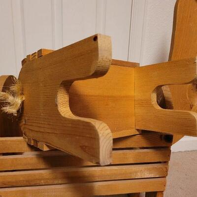 Lot 328: Wood Crafted Reindeer feat. RUDOLPH 