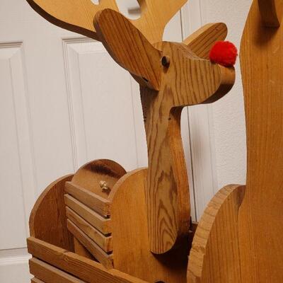 Lot 328: Wood Crafted Reindeer feat. RUDOLPH 