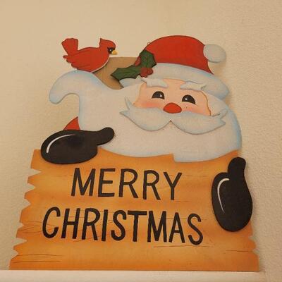 Lot 329: Merry Christmas Santa Claus Yard Sign 