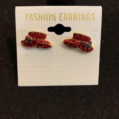 Red Hatter Ear Rings