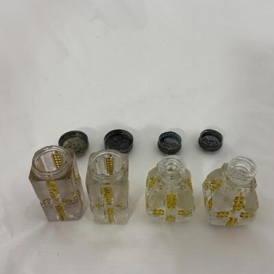 .134. Antique | Clear & Yellow Pressed Glass Shakers