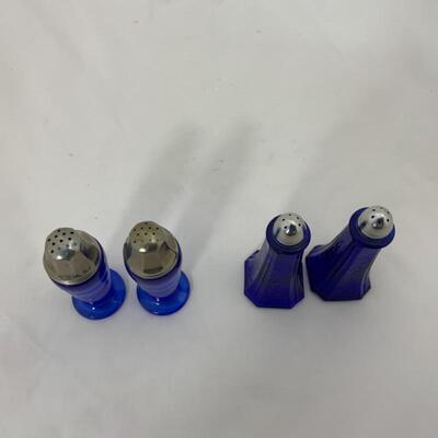 .135. Two Sets Cobalt Salt and Pepper Shakers