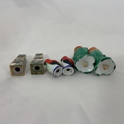 .137. Antique | Three Sets Figural Salt & Peppers