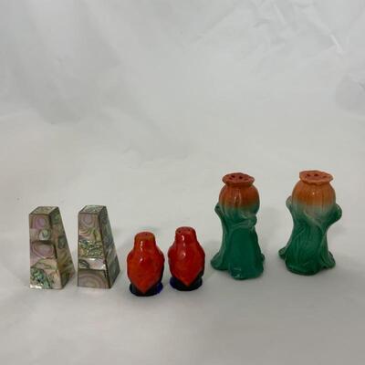 .137. Antique | Three Sets Figural Salt & Peppers