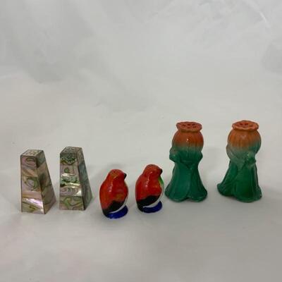 .137. Antique | Three Sets Figural Salt & Peppers