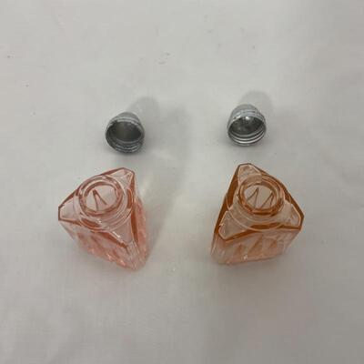 .139. Antique | Pink Depression | Art Deco Shakers