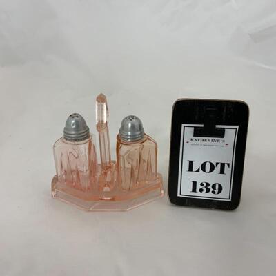 .139. Antique | Pink Depression | Art Deco Shakers