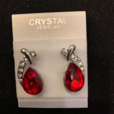 Crystal red toned Earrings 