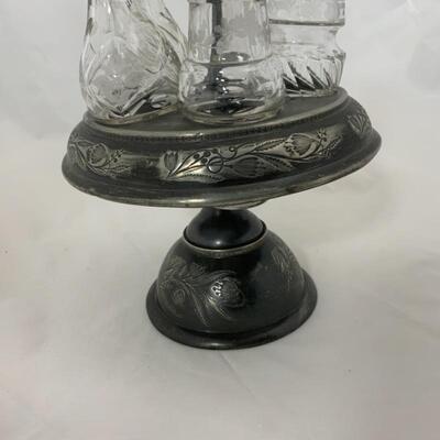 .141. Antique | Cruet Set | Etched Glass