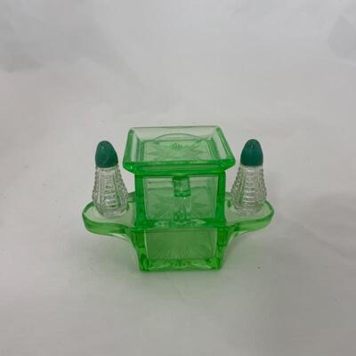 .142. Antique | Rare | Green Depression Stacked Set