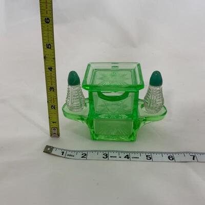 .142. Antique | Rare | Green Depression Stacked Set