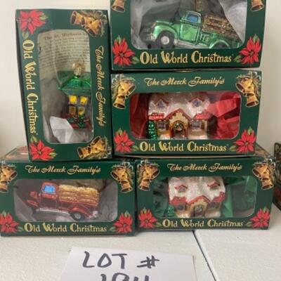 L 194 Old World Christmas Ornaments Trucks, Houses 