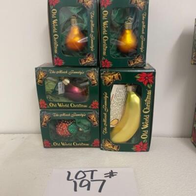 L 197 Old World Christmas Ornaments of Fruit 