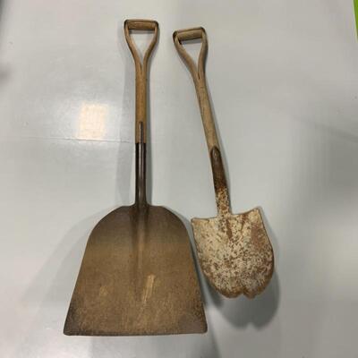 .151. Vintage | Blow Torch & Tools | Two Split Wood Shovels